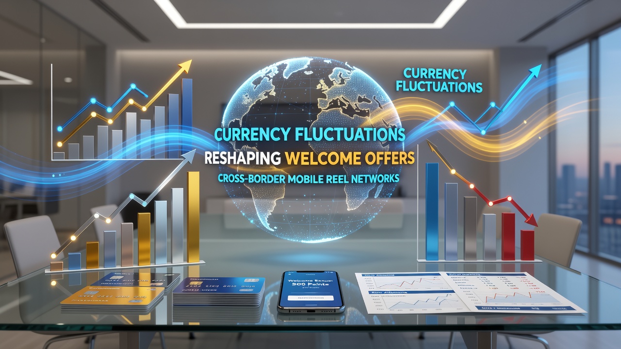 Analytical chart tracking currency fluctuation effects on welcome bonus conversion rates across regions