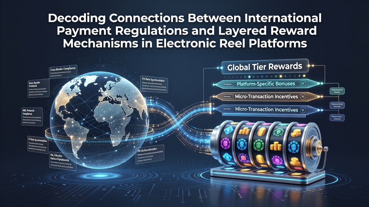 Global payment networks and digital reel interfaces showing regulatory checkpoints