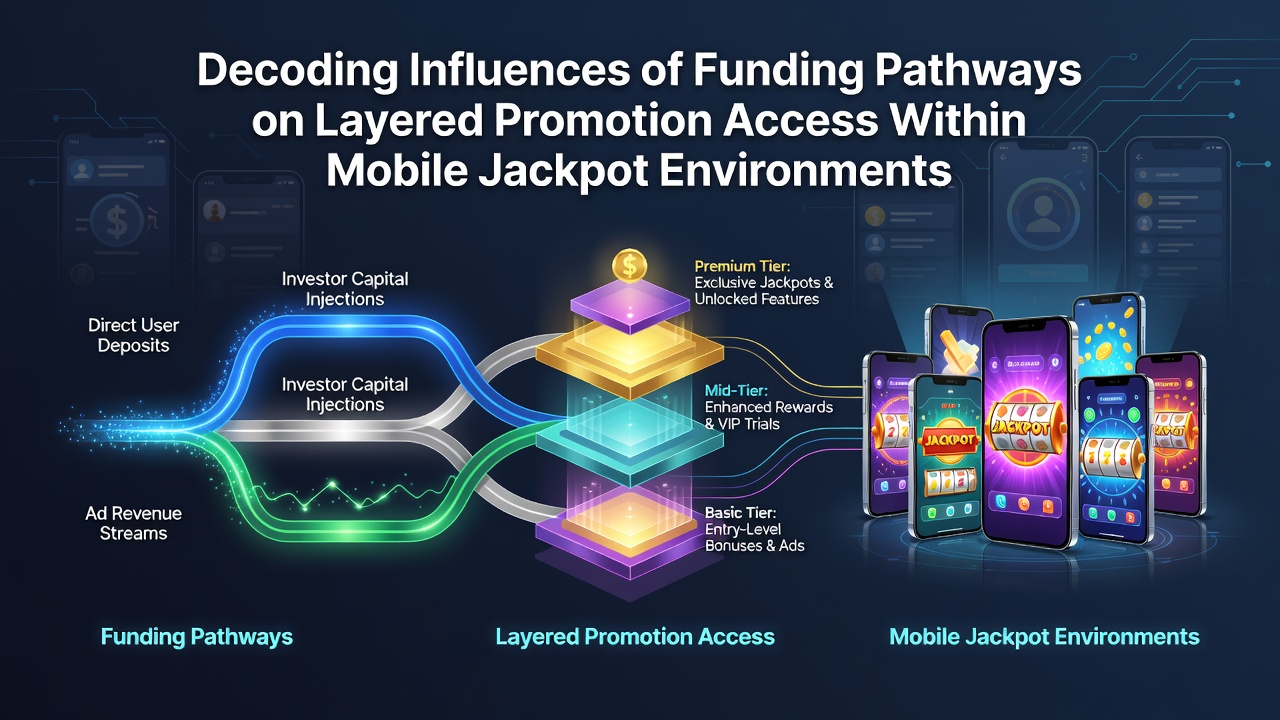 Mobile jackpot interface showing layered promotions and funding options on a smartphone screen