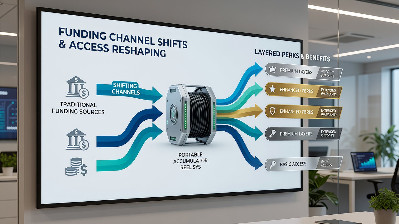 Chart illustrating access pattern changes across different funding channels in portable reel systems