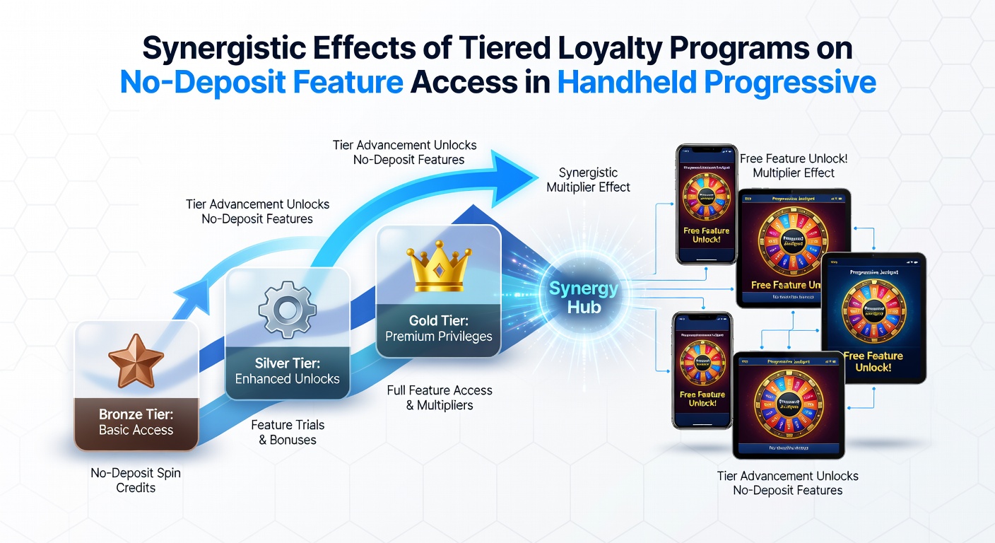 Mobile device displaying progressive reel interface with loyalty tier indicators and no-deposit credit balance